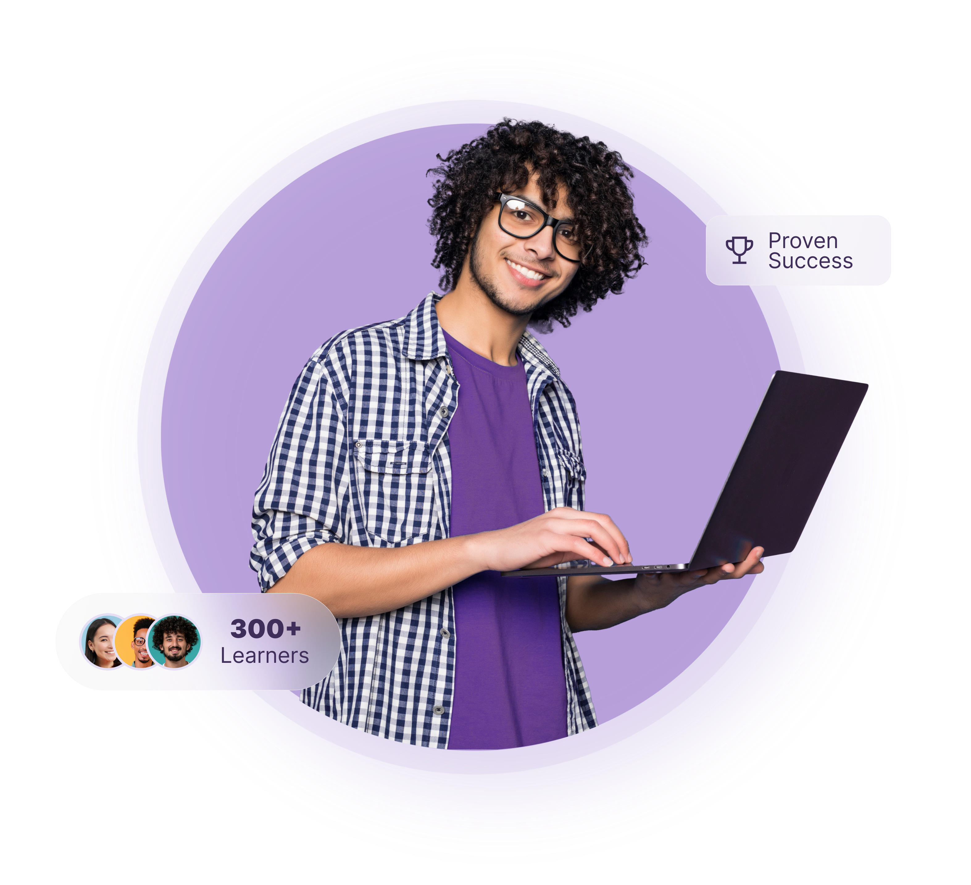Young man holding a laptop